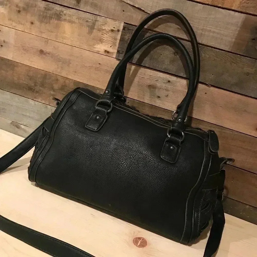 Mellie Bianco Sydney Double Handle Woven Satchel Bag